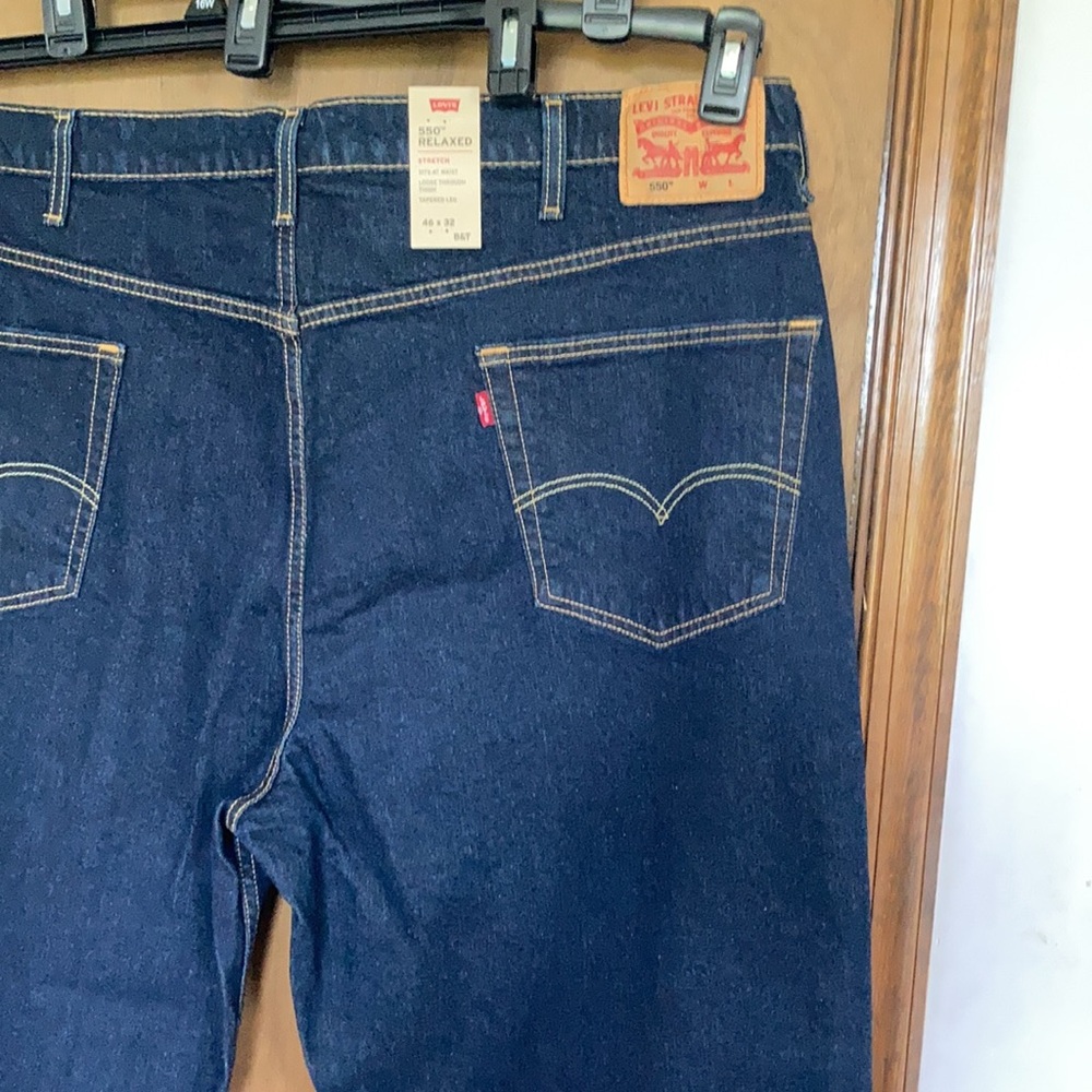 Levi’s 550 relaxed jean sits at waist tapered leg big & tall 46 X 32 - Picture 8 of 14